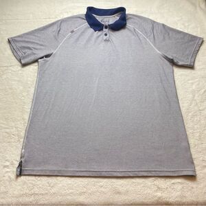 Rhone Delta Pique Blue Short Sleeve Polo Size Large